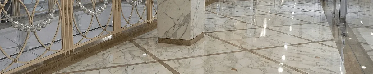 Beautiful marble floor professionally installed in Evansville, IN