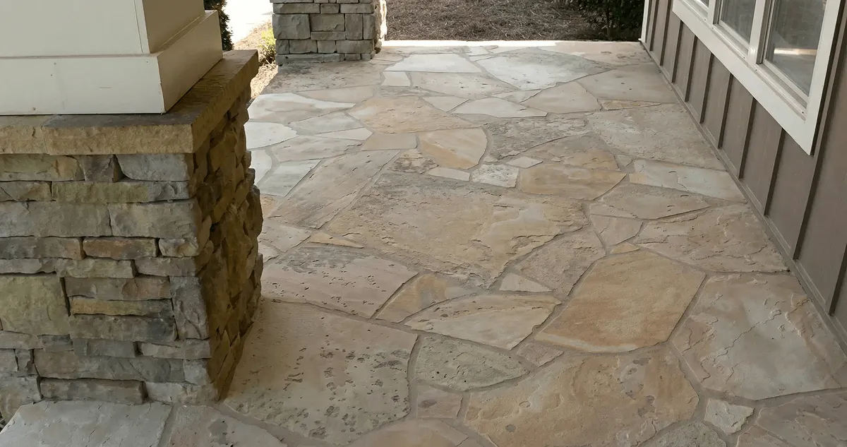 House entrance with professionally installed stone flooring in Evansville IN